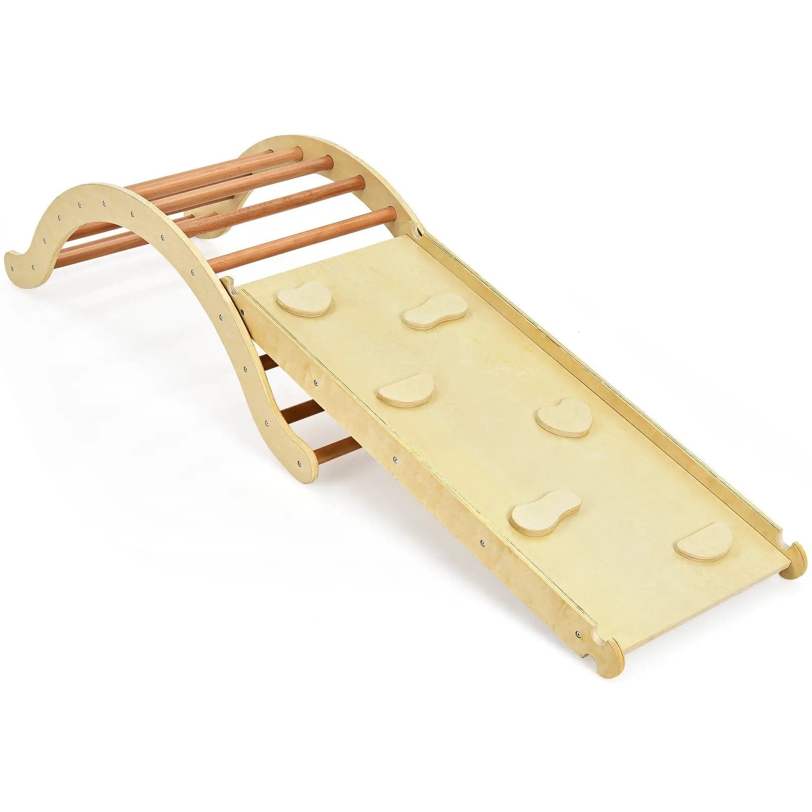 3-in-1 Wooden Arch Climber Set with Ramp and Rocker Mat by DirectDeals