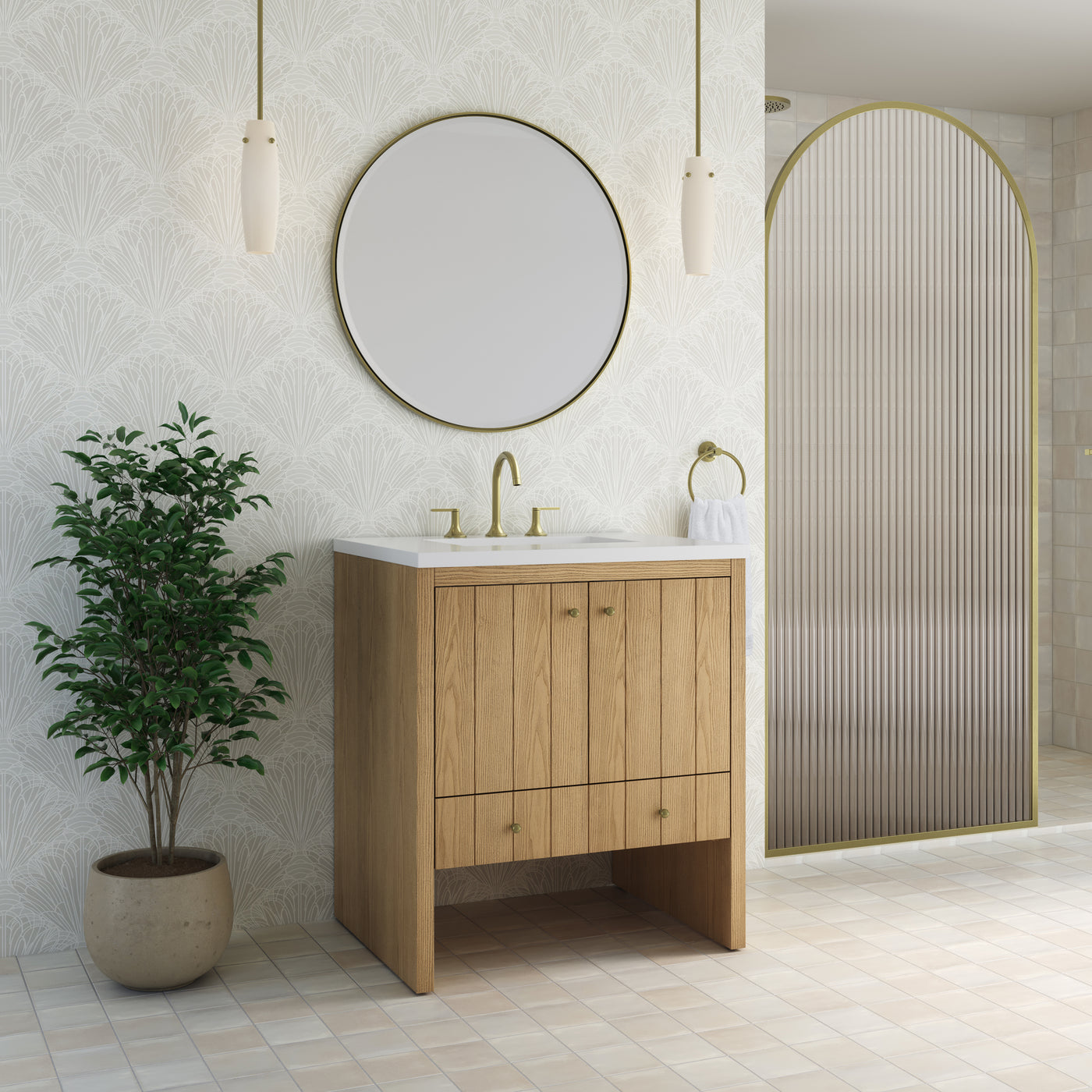 James Martin Hudson 30" Single Bathroom Vanity, Light Natural Oak, view 33