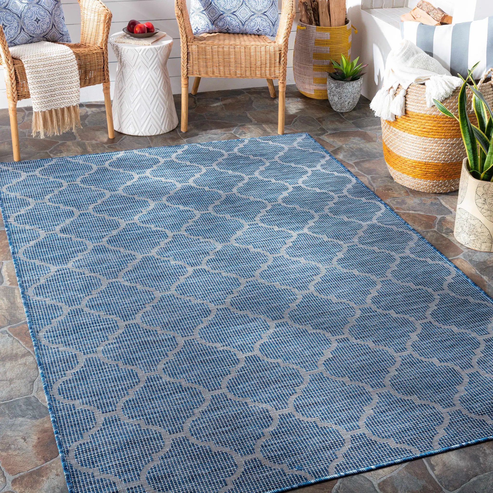 Blue Moolap Outdoor Rug - Clearance by Boutique Rugs