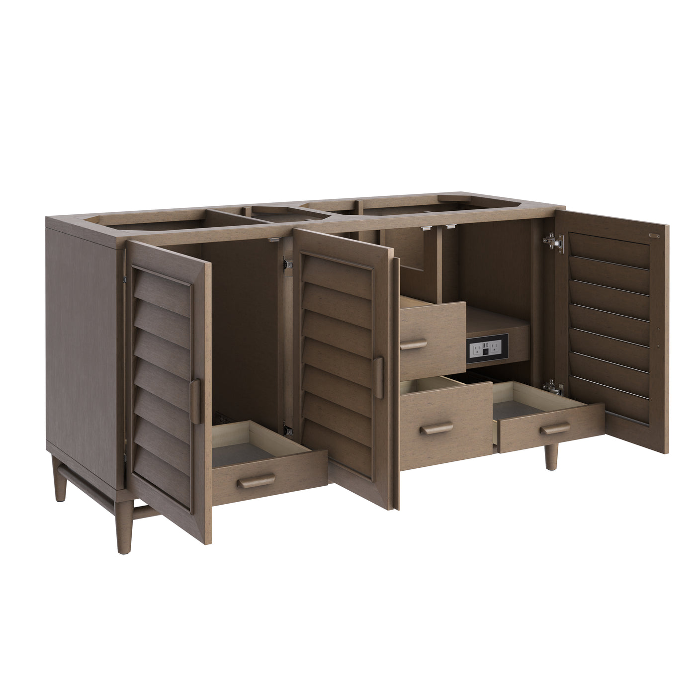 James Martin Portland 60" Double Bathroom Vanity, Whitewashed Walnut, view 23