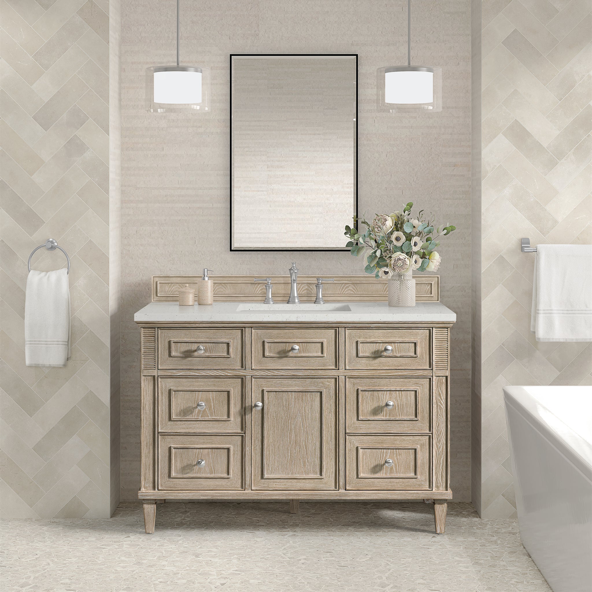 James Martin Lorelai 48" Single Bathroom Vanity, Whitewashed Oak, view 29