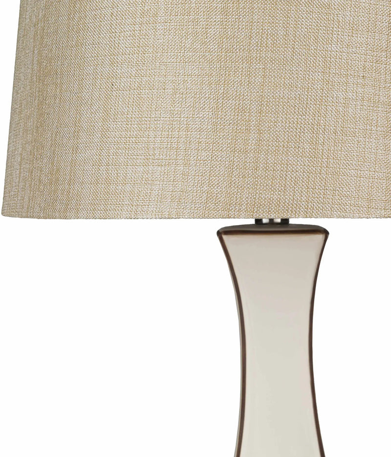 Tuka Tan Ceramic Table Lamp - Clearance by Boutique Rugs