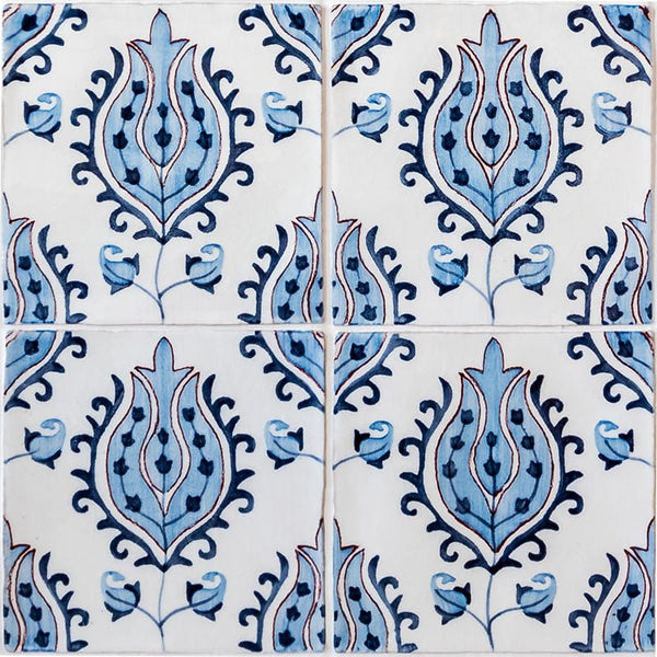 Tulips Crackled Ceramic Tiles 8x8
