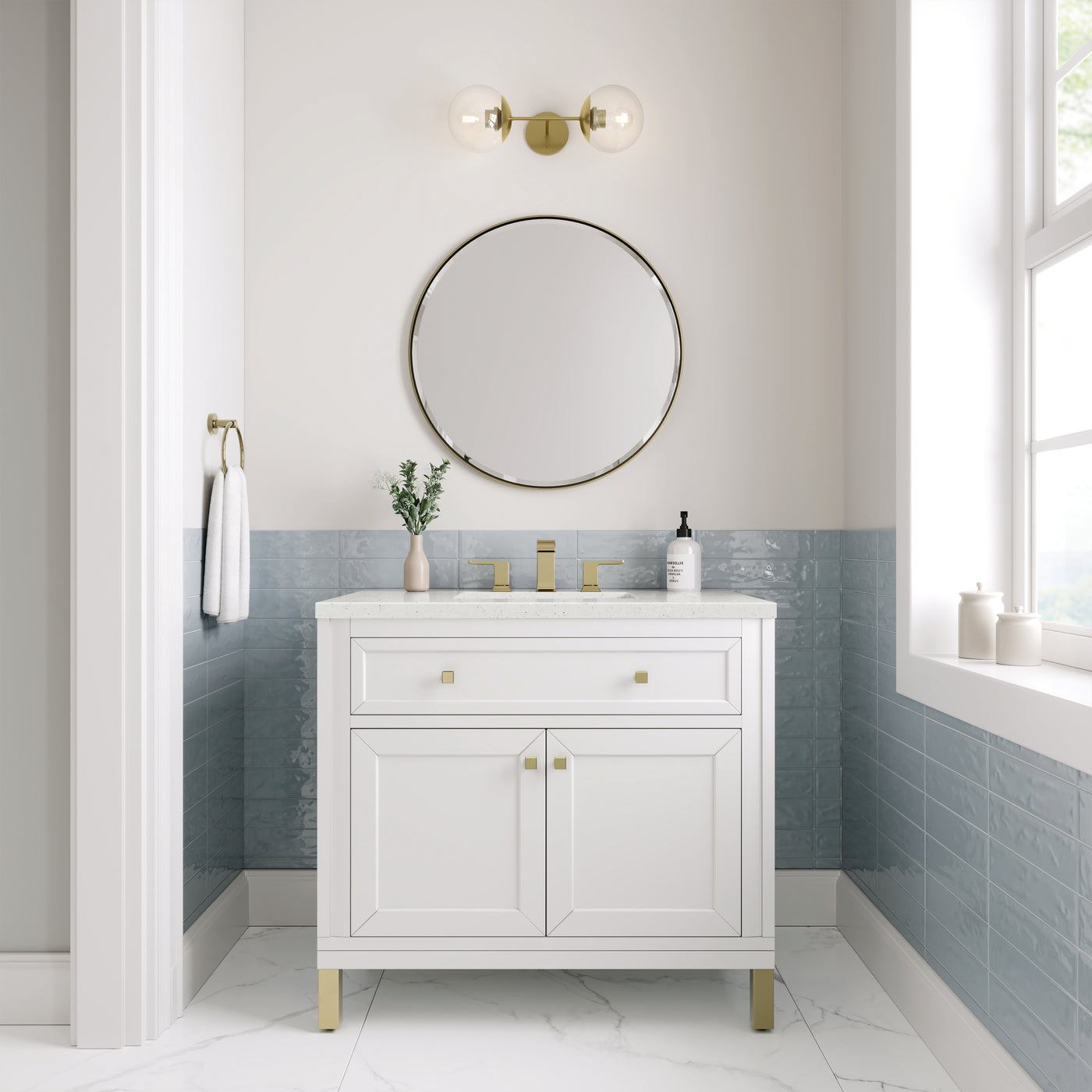 James Martin Chicago 36" Single Bathroom Vanity, Glossy White, view 30