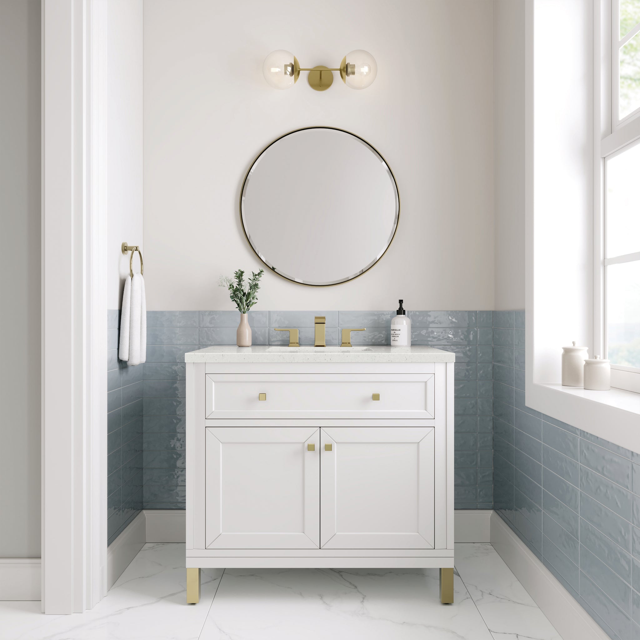 James Martin Chicago 36" Single Bathroom Vanity, Glossy White, view 30