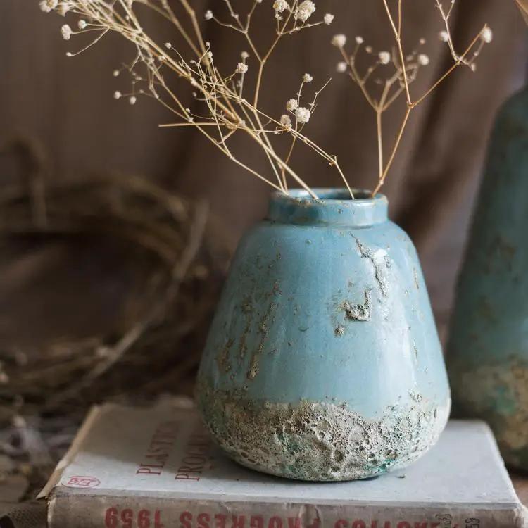 Turquoise Ceramic Vase by RusticReach