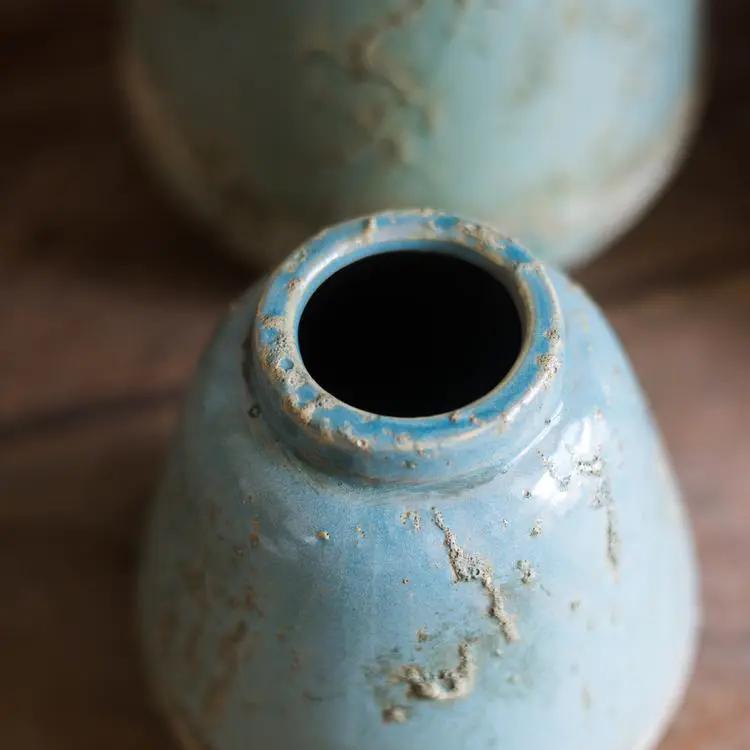 Turquoise Ceramic Vase by RusticReach