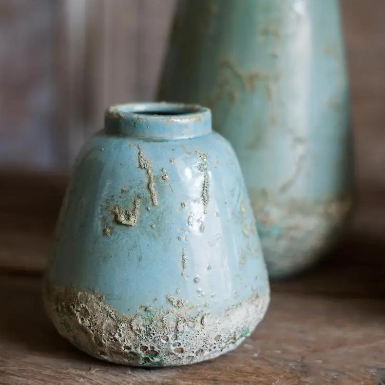 Turquoise Ceramic Vase by RusticReach