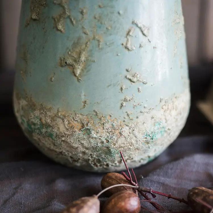 Turquoise Ceramic Vase by RusticReach