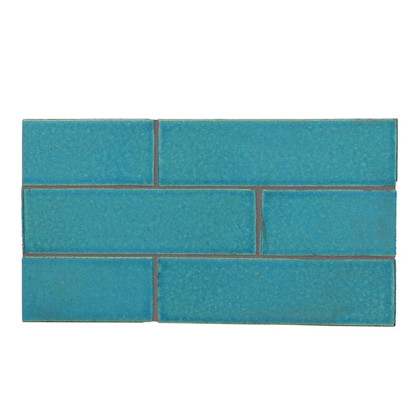Turquoise Flats Fine Textured Glazed Terracotta Tiles 2 1/8x7 1/2