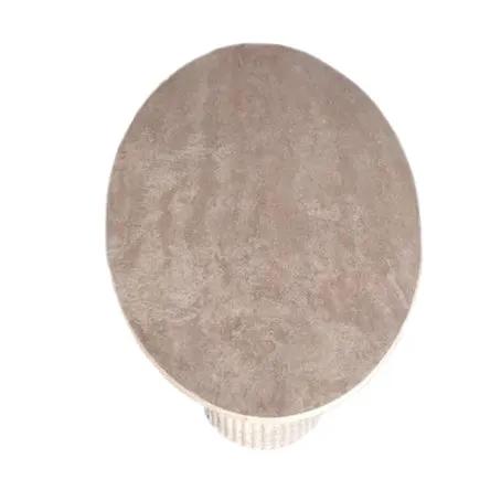 Tuscany Beige Travertine Handcrafted Oval Coffee Table Fluted Legs 24x50 by GobekDesign
