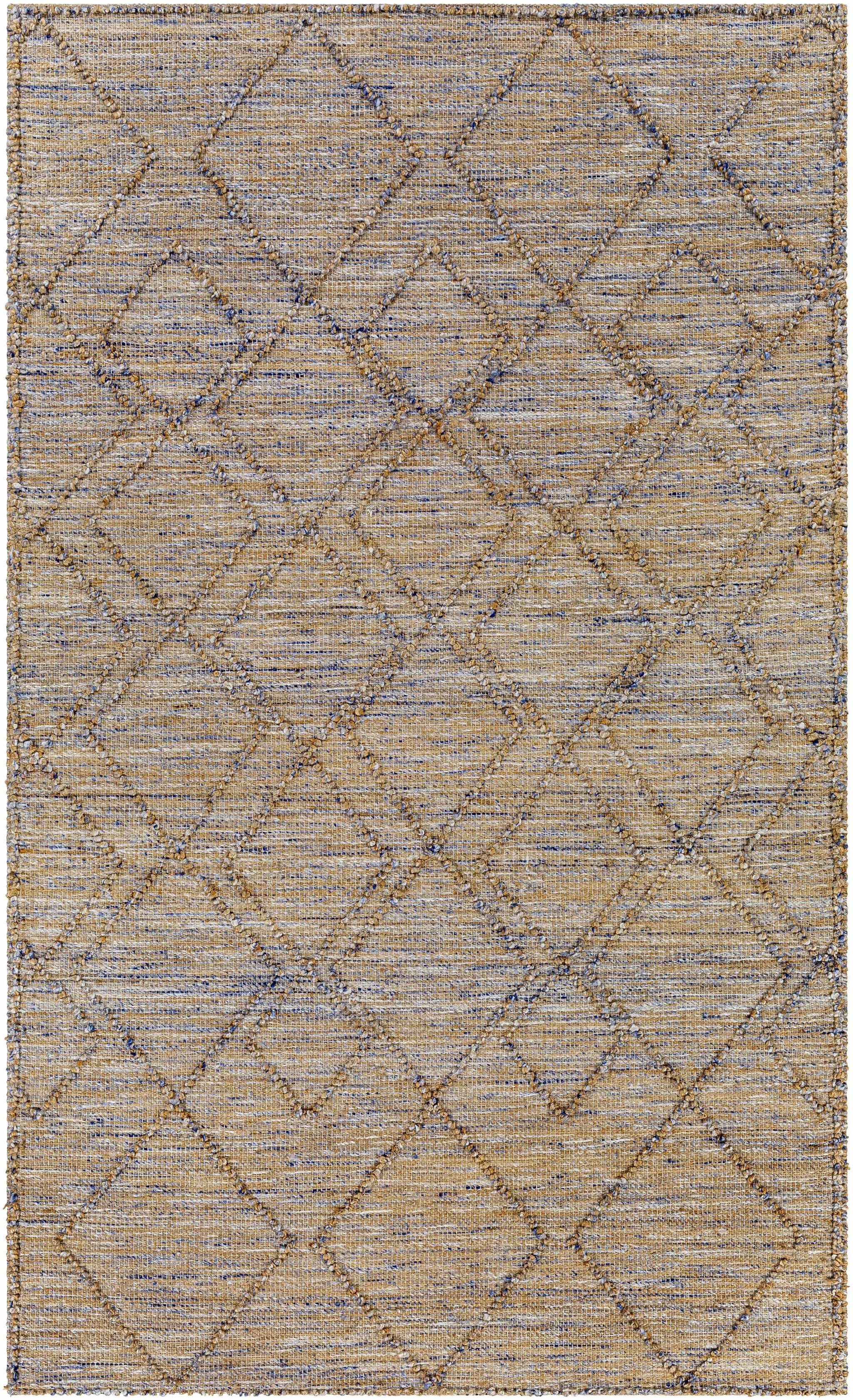 Buse Hand Woven Beige & Blue Area Rug - Clearance by Boutique Rugs