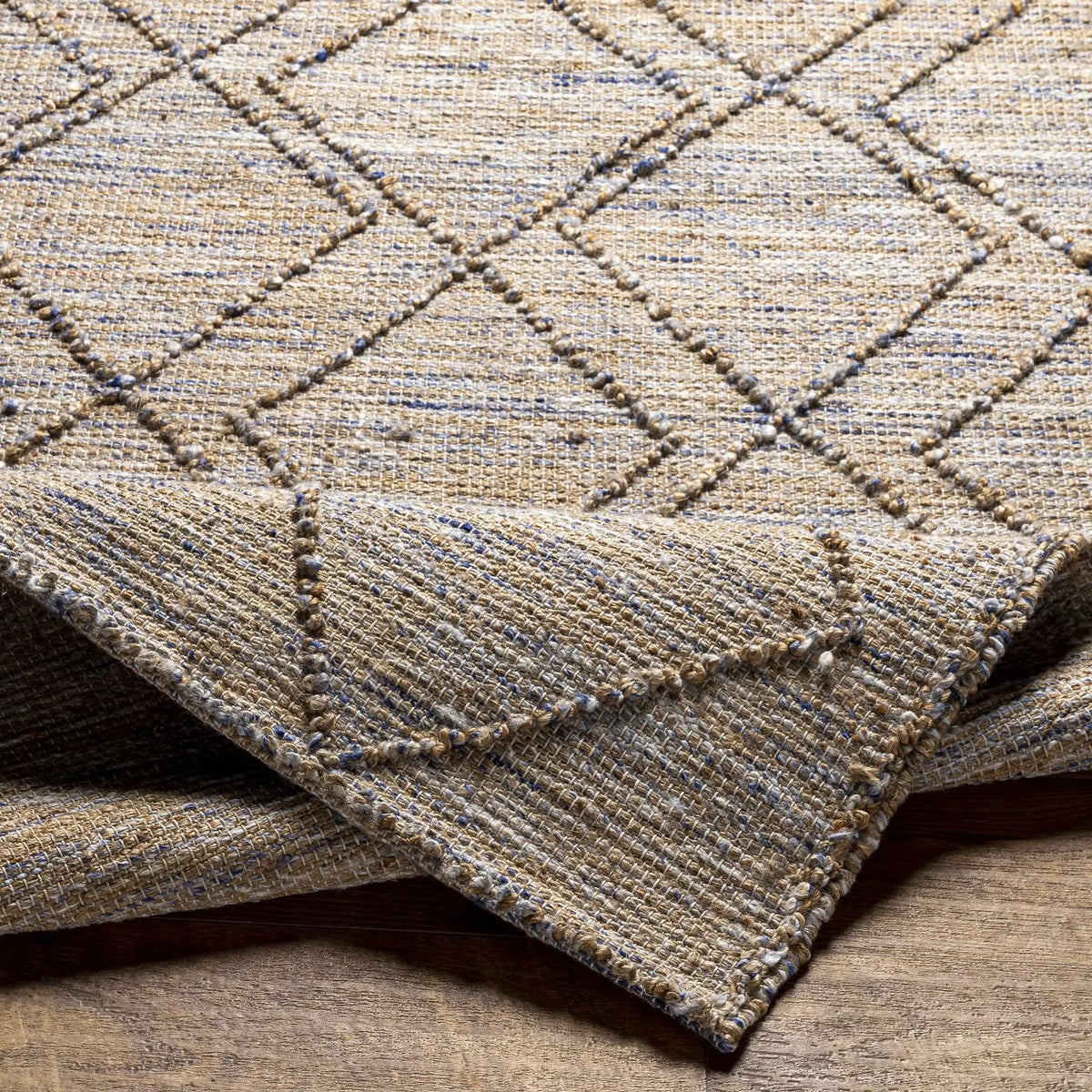 Buse Hand Woven Beige & Blue Area Rug - Clearance, photo 7 of 7
