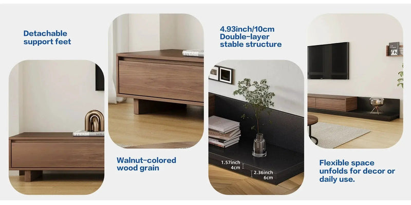 TV Cabinet - Adjustable Walnut Large by House Of Avana