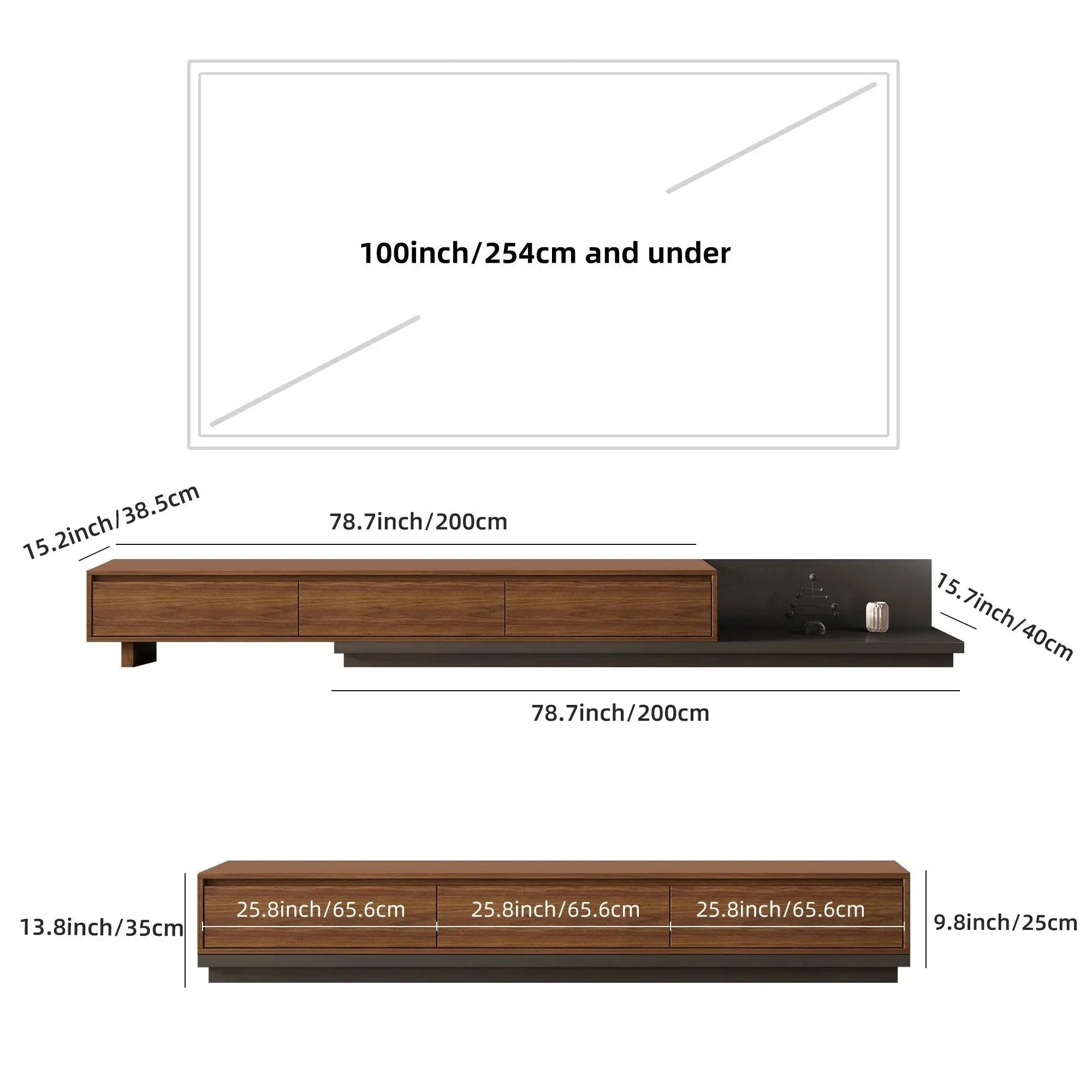 TV Cabinet - Adjustable Walnut Large by House Of Avana