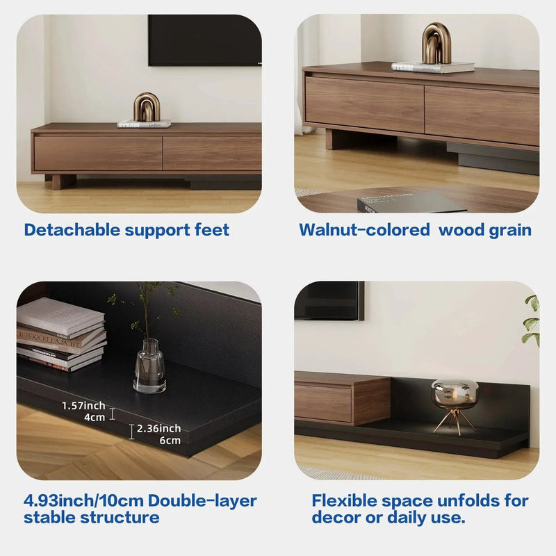 TV Cabinet - Adjustable Walnut Large by House Of Avana
