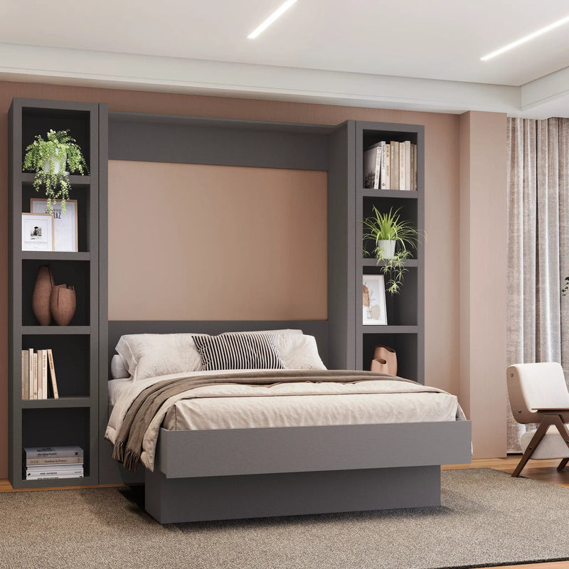 Dark Grey 84-in Tall Wooden Bookcase Shelf by Sharicks