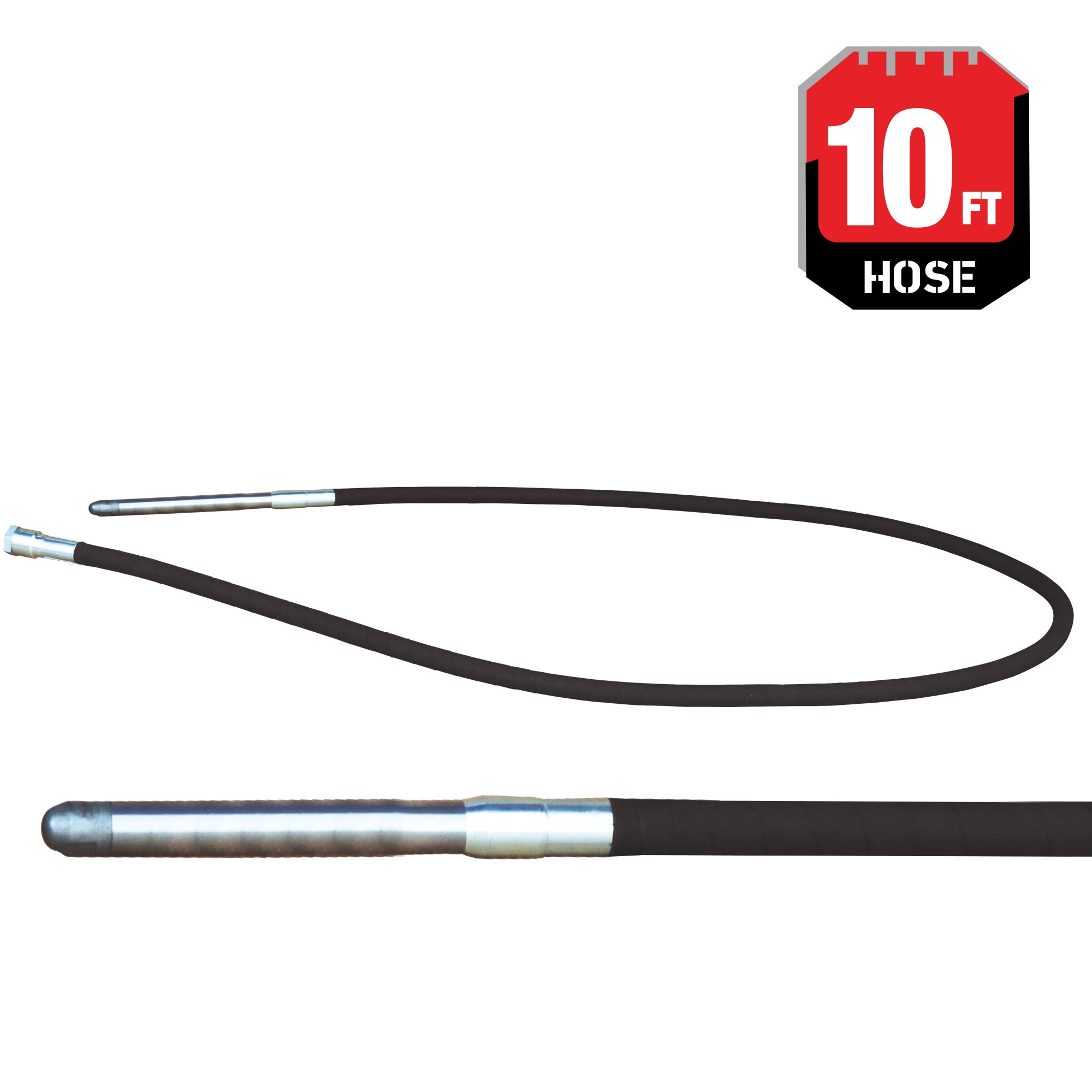 10 ft Concrete Vibrator Flexible Shaft Hose and Head by Tomahawk Power