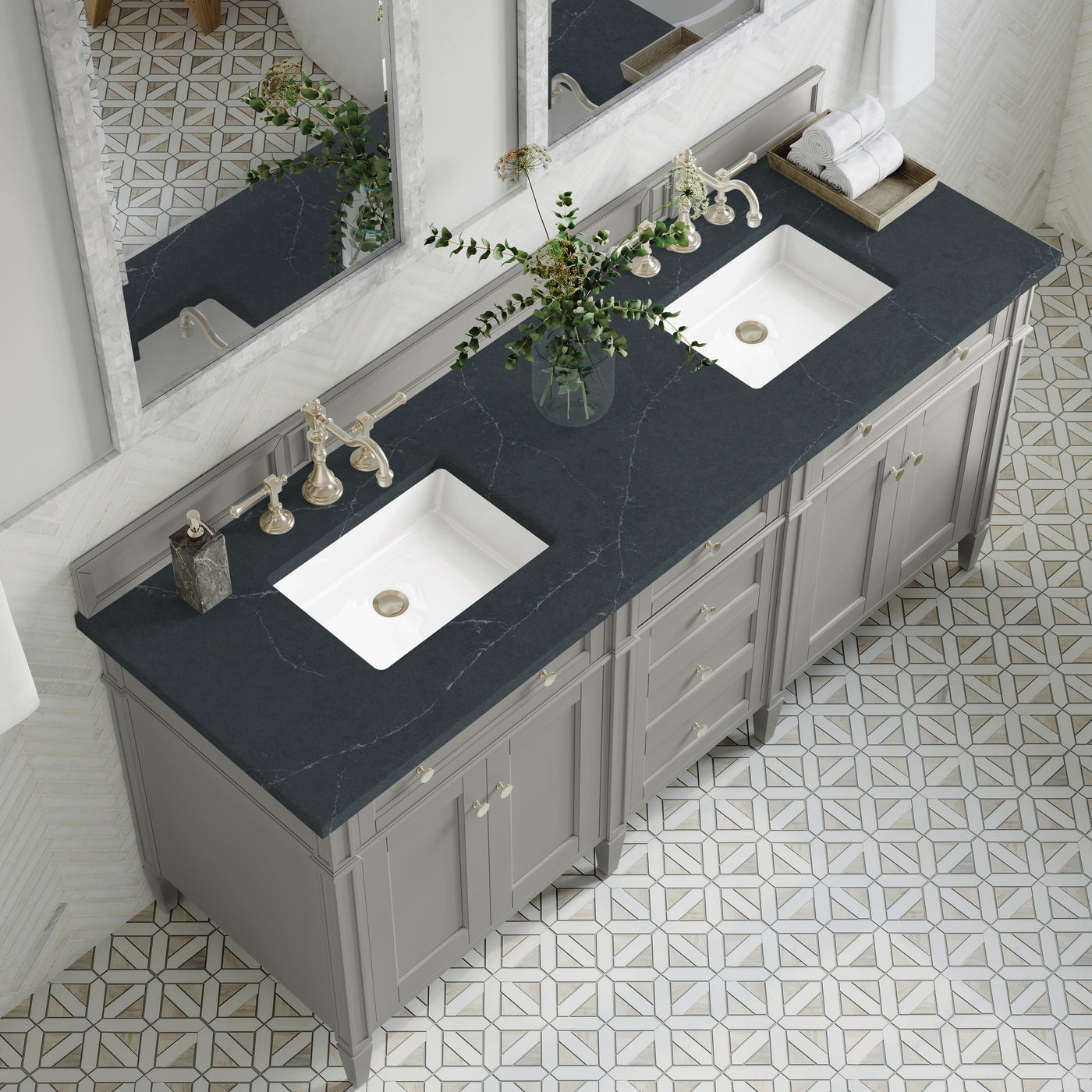 James Martin Brittany 72" Double Bathroom Vanity, Urban Gray, view 37