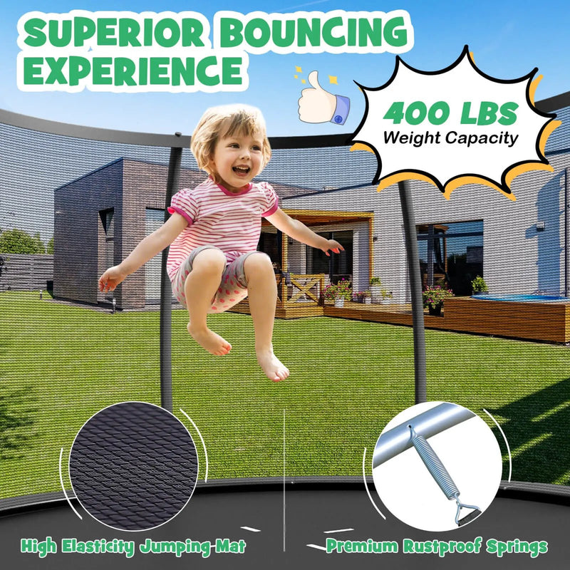 12FT ASTM Approved Recreational Trampoline with Ladder by DirectDeals