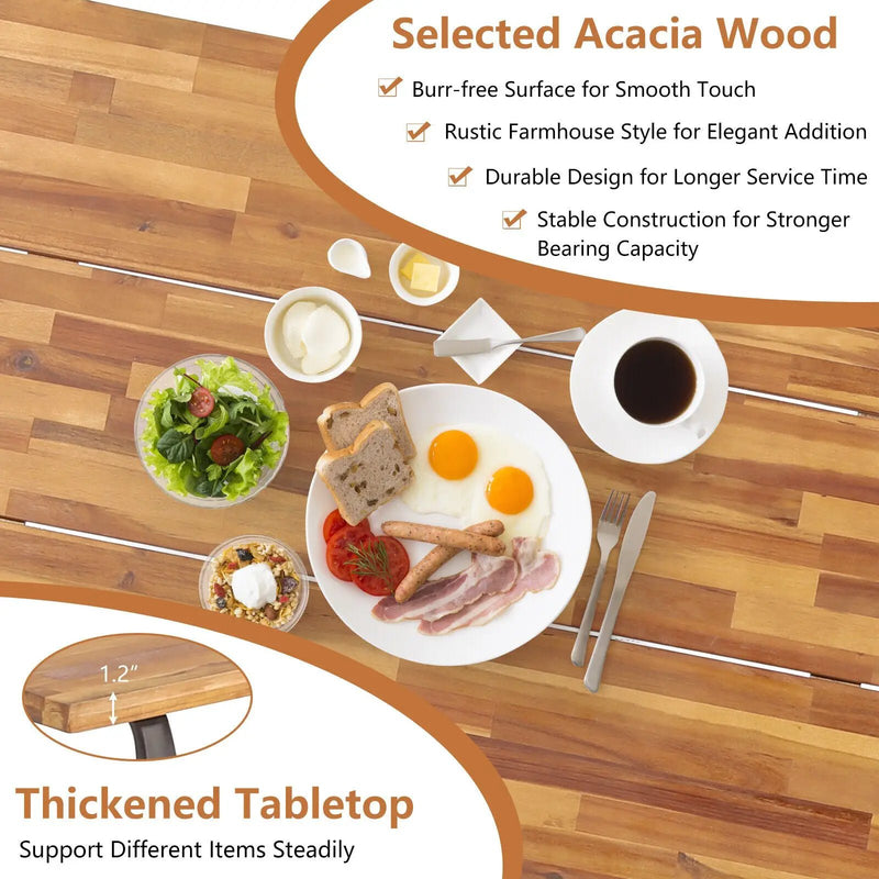 6-Person Outdoor Picnic Table and Bench Set with 2 Inch Umbrella Hole by DirectDeals