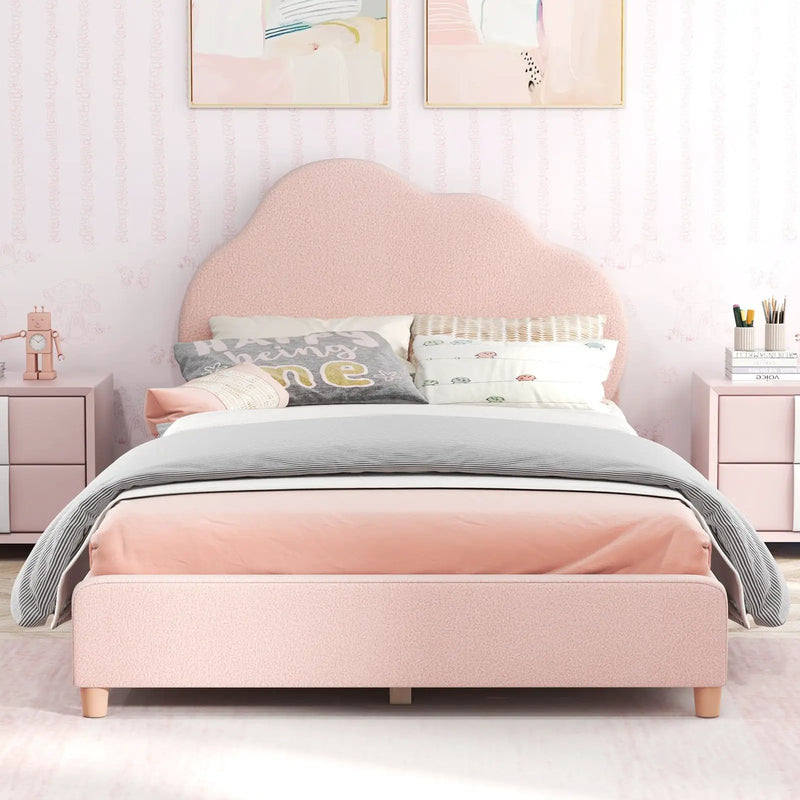 Twin Bed Frame with Height-Adjustable Headboard and Sturdy Wooden Slats by DirectDeals