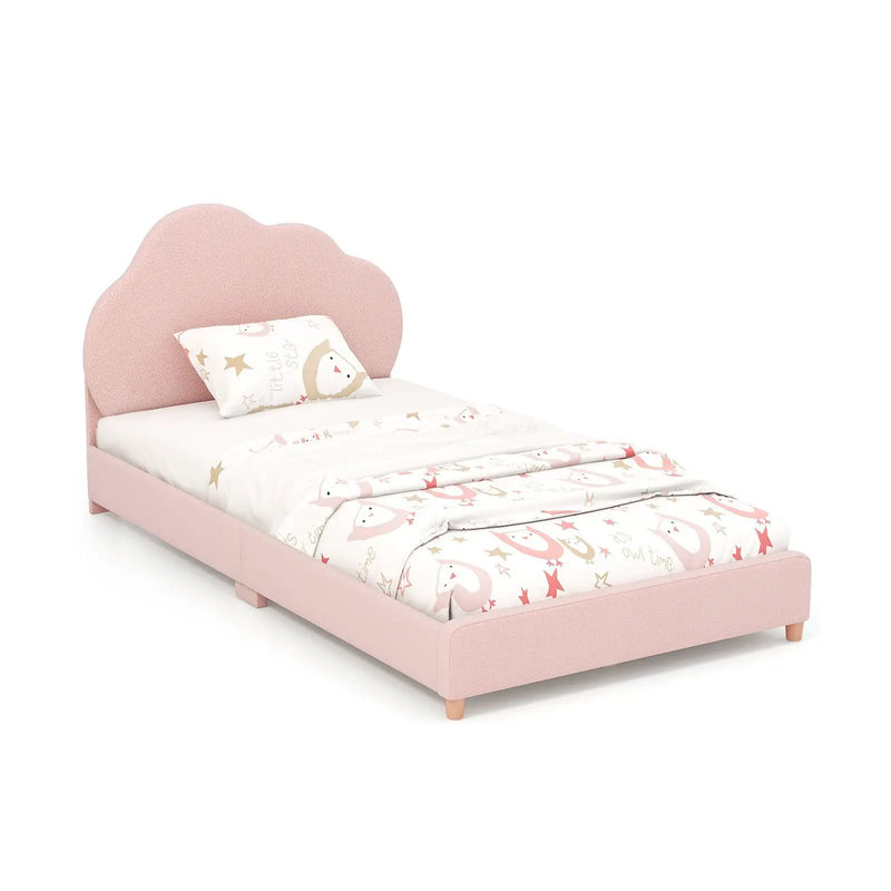 Twin Bed Frame with Height-Adjustable Headboard and Sturdy Wooden Slats by DirectDeals