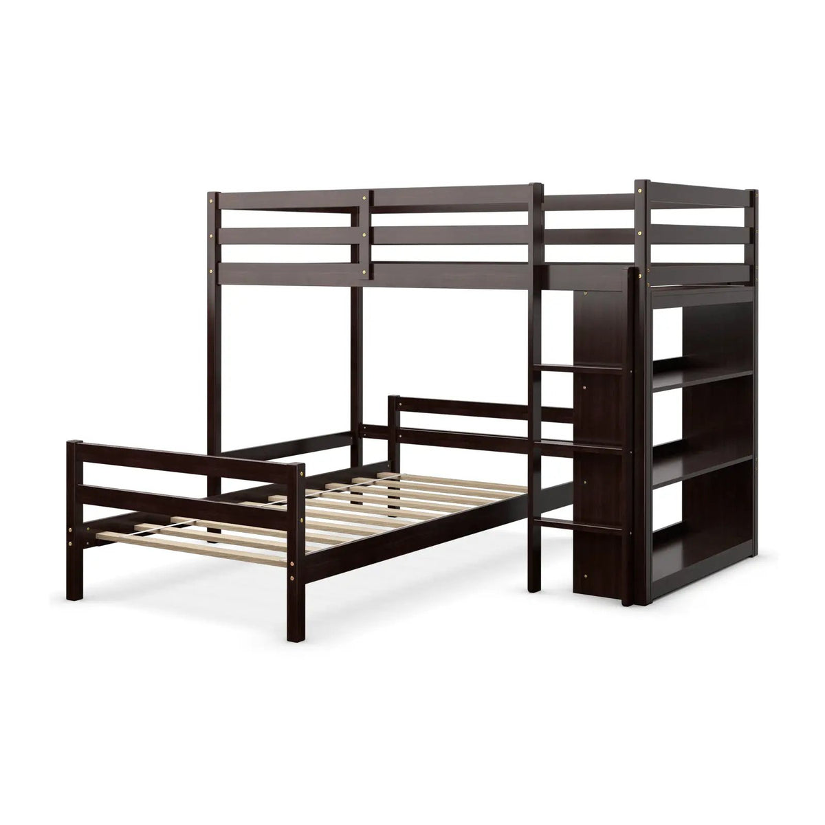 Twin Over Twin Loft Bunk Bed with Bookcase, photo 3 of 10