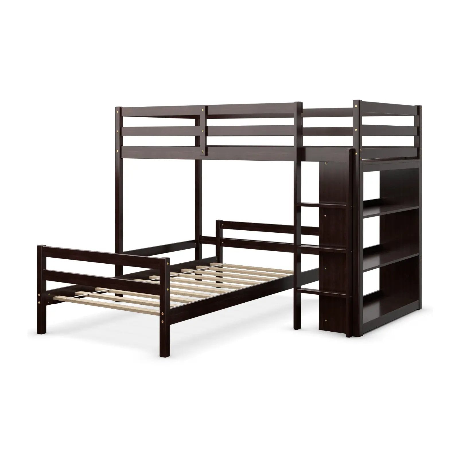 Twin Over Twin Loft Bunk Bed with Bookcase by DirectDeals