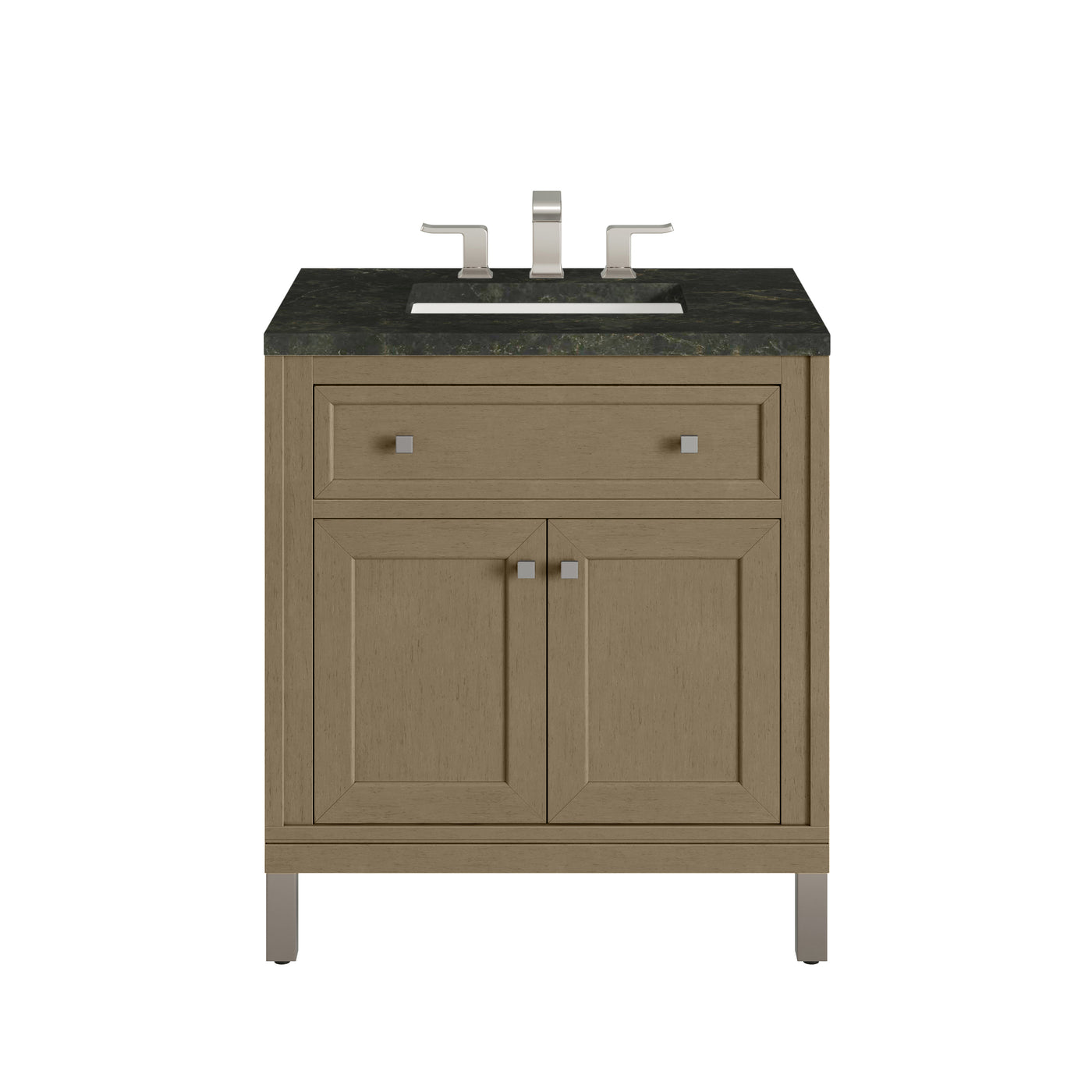 James Martin Chicago 30" Single Bathroom Vanity, Walnut Whisper with Phantome countertop