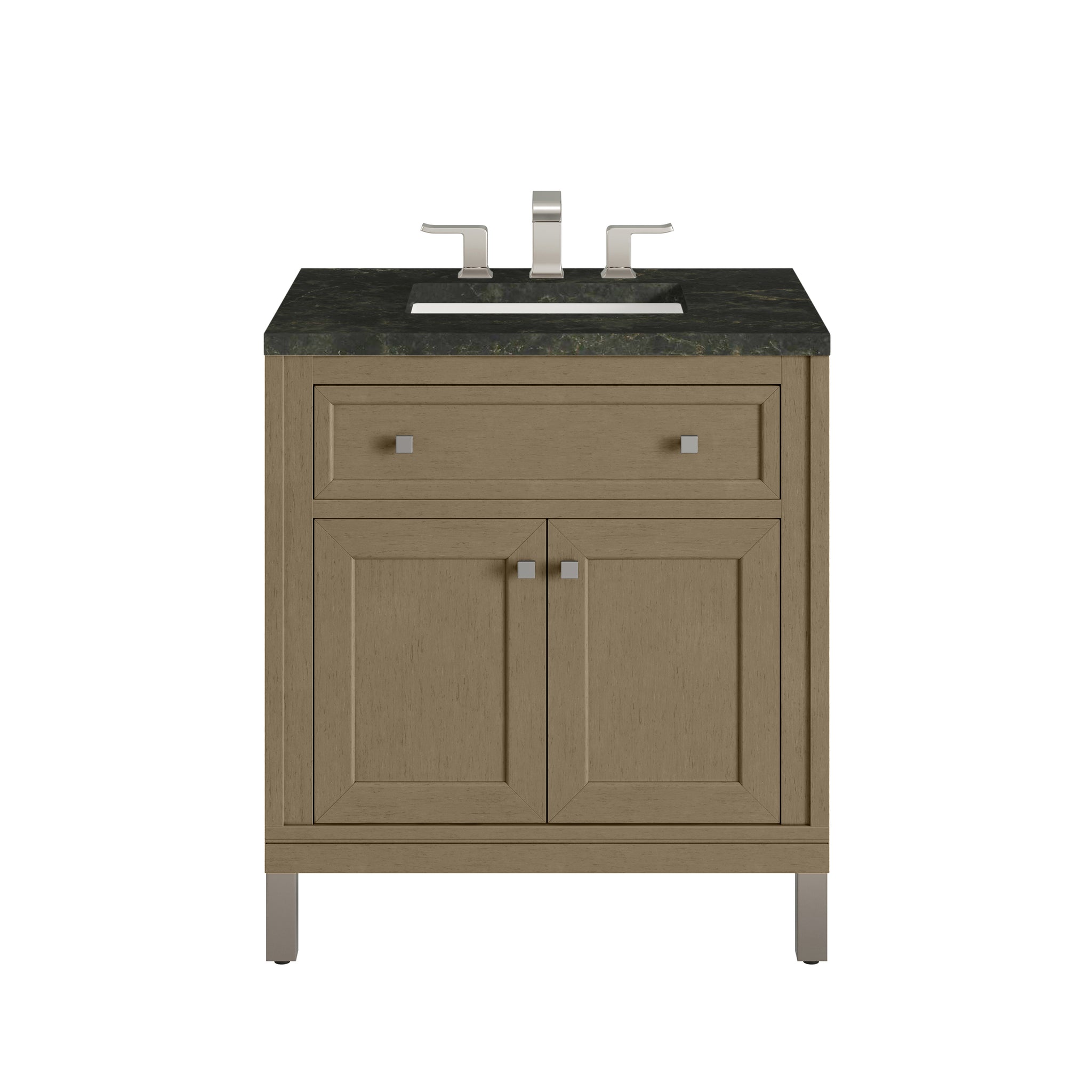 James Martin Chicago 30" Single Bathroom Vanity, Walnut Whisper with Phantome countertop