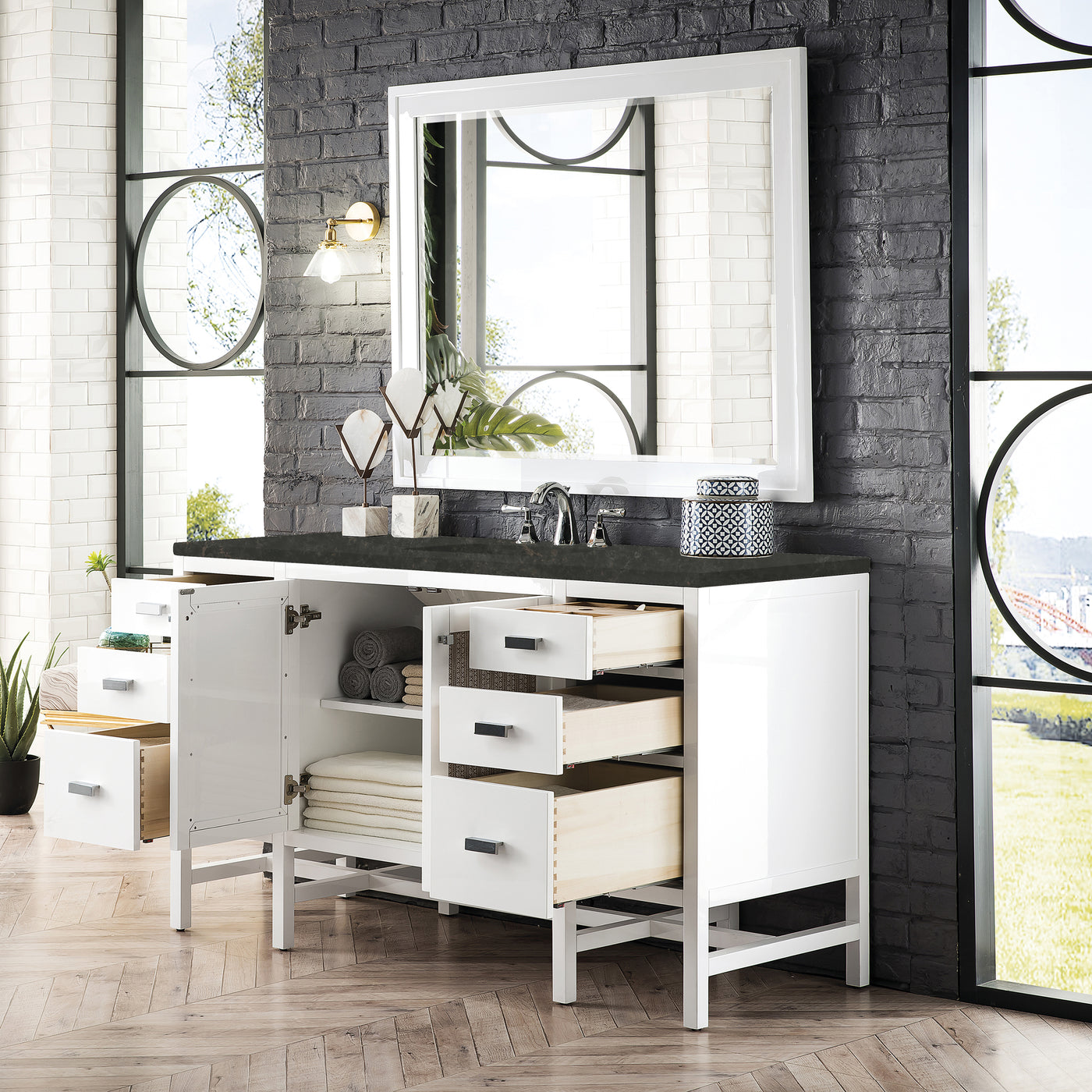 James Martin Addison 60" Single Bathroom Vanity, Glossy White, view 23
