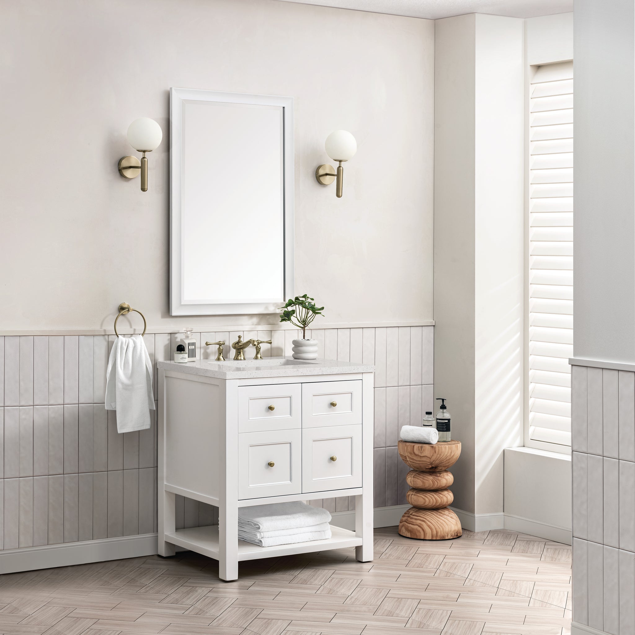 James Martin Breckenridge 30" Single Bathroom Vanity, Bright White, view 23