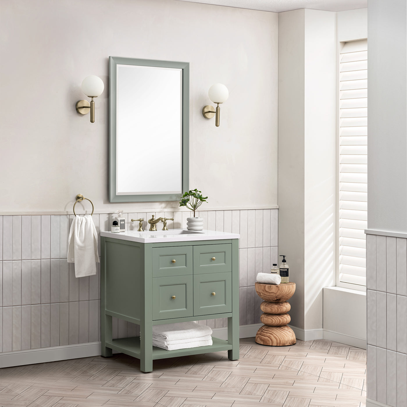 James Martin Breckenridge 30" Single Bathroom Vanity, Smokey Celadon, view 24