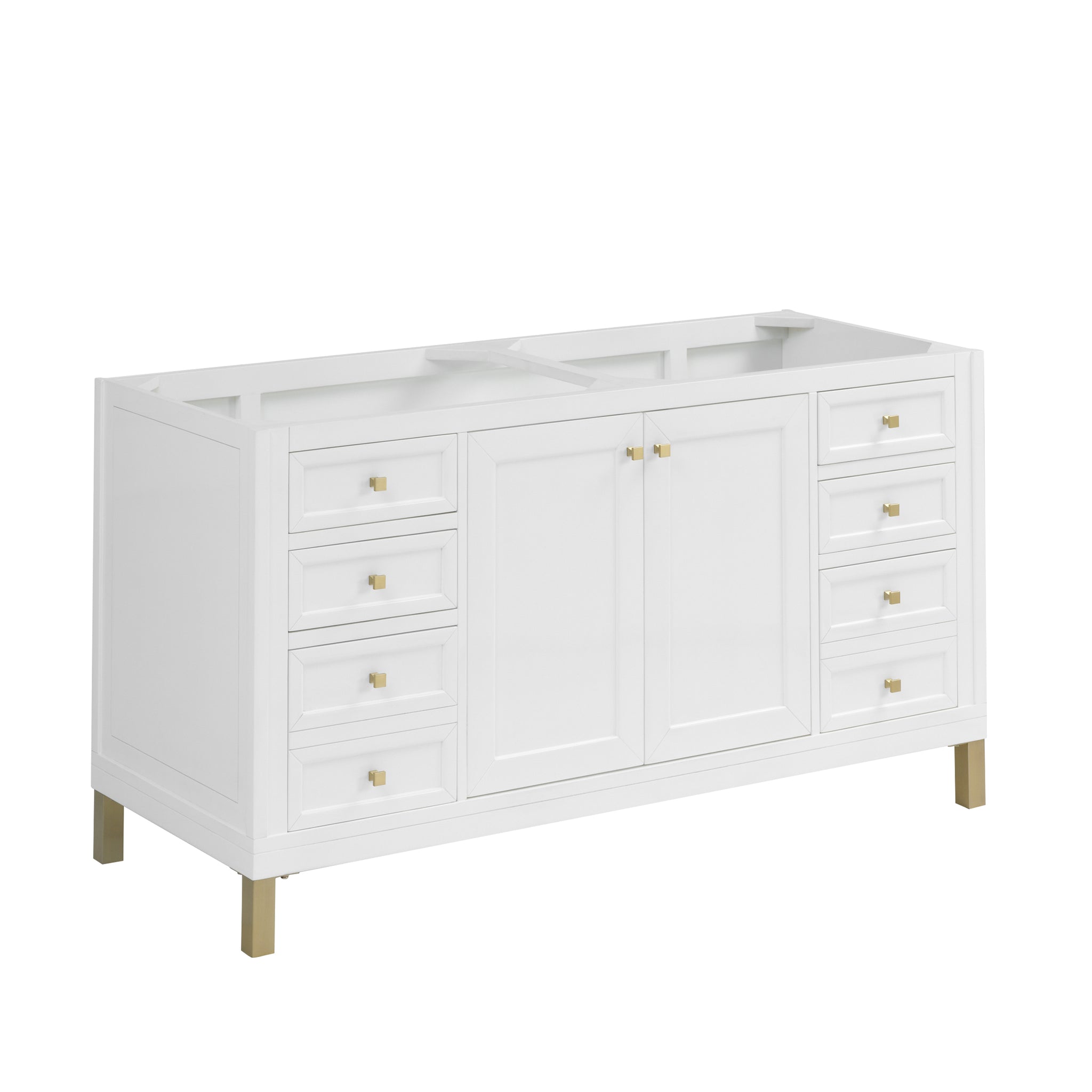 James Martin Chicago 60" Double Vanity Cabinet, Glossy White