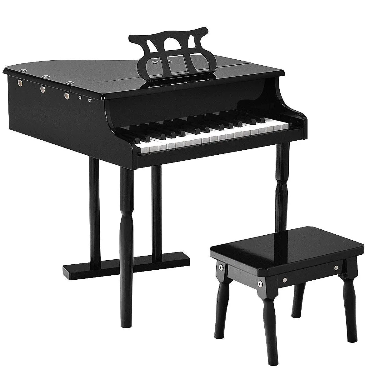 30-Key Kids Piano Keyboard Toy with Bench Piano Lid and Music Rack by DirectDeals