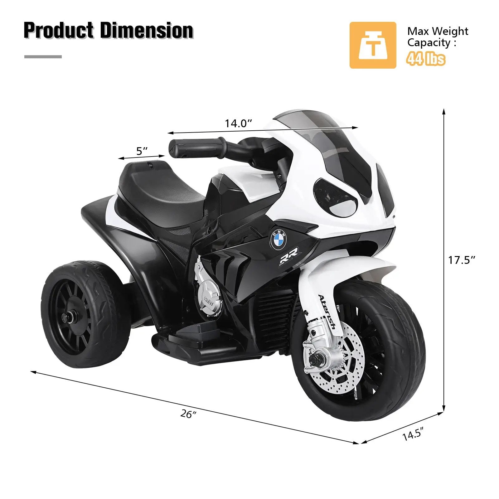 6V Kids 3 Wheels Riding BMW Licensed Electric Motorcycle by DirectDeals