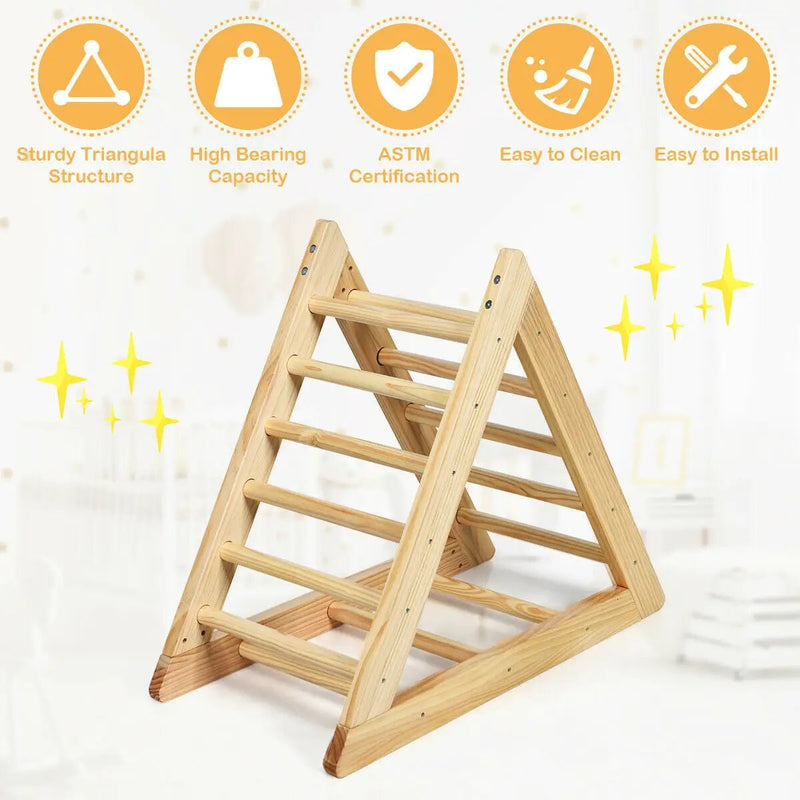 Wooden Triangle Climber for Toddler Step Training by DirectDeals