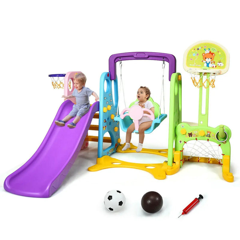 6-in-1 Climber Swing Basketball Hoop Football Gate by DirectDeals