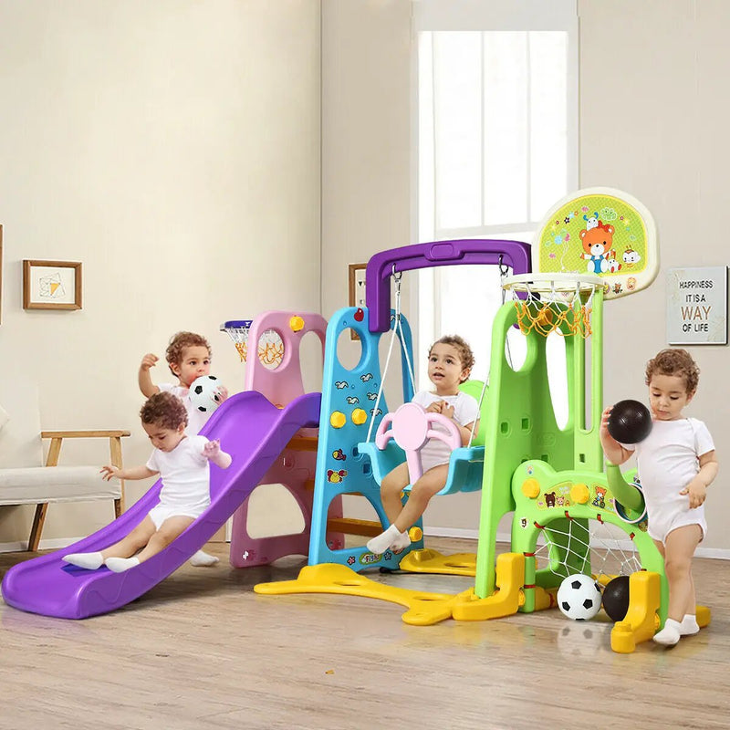 6-in-1 Climber Swing Basketball Hoop Football Gate by DirectDeals