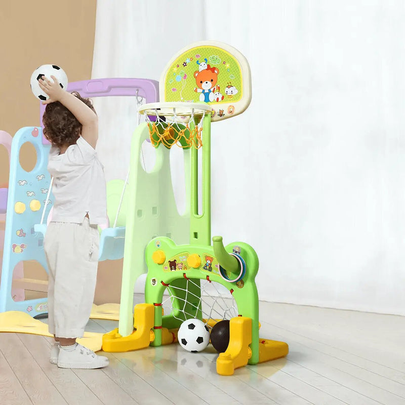 6-in-1 Climber Swing Basketball Hoop Football Gate by DirectDeals