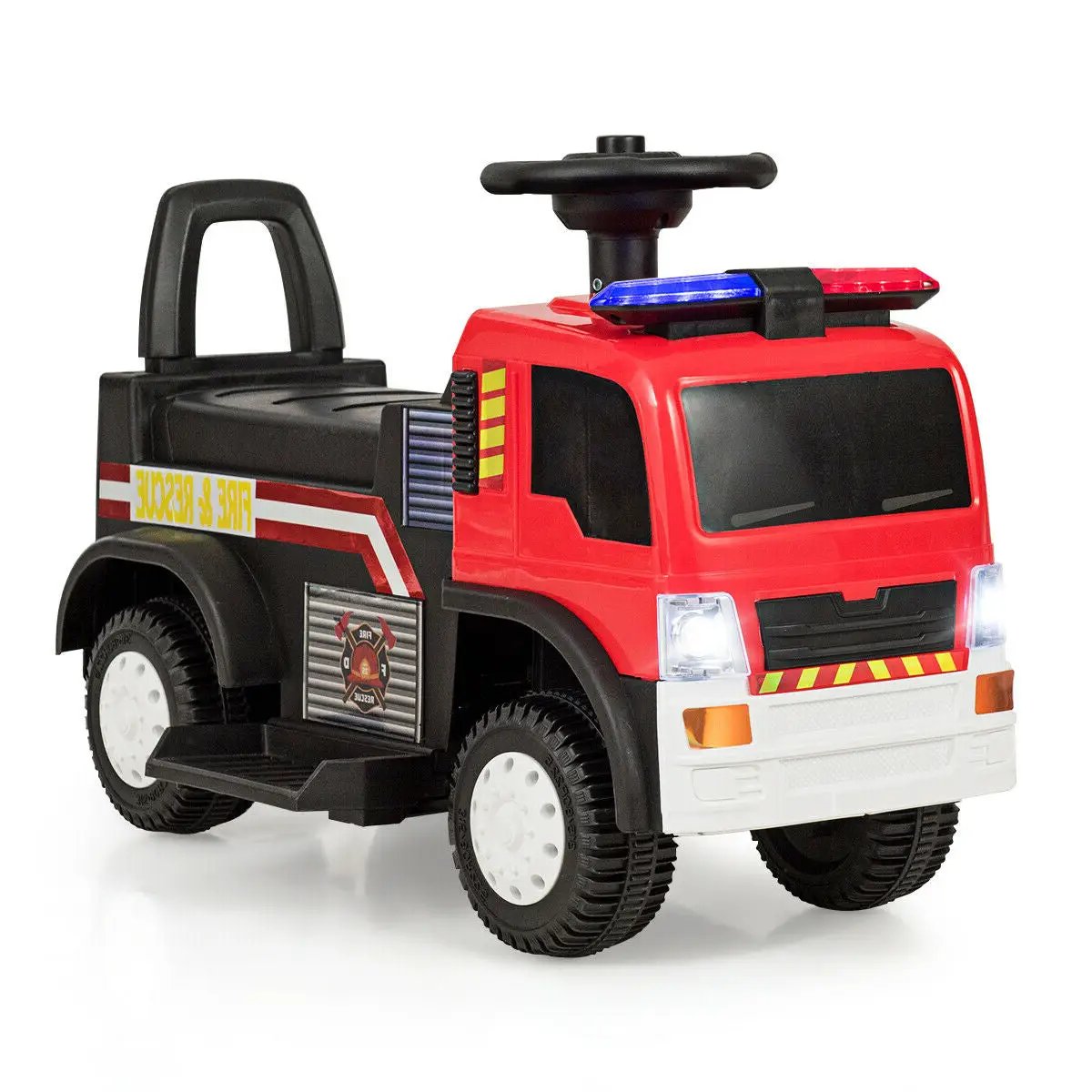 Kids 6V Battery Powered Electric Ride On Fire Truck by DirectDeals