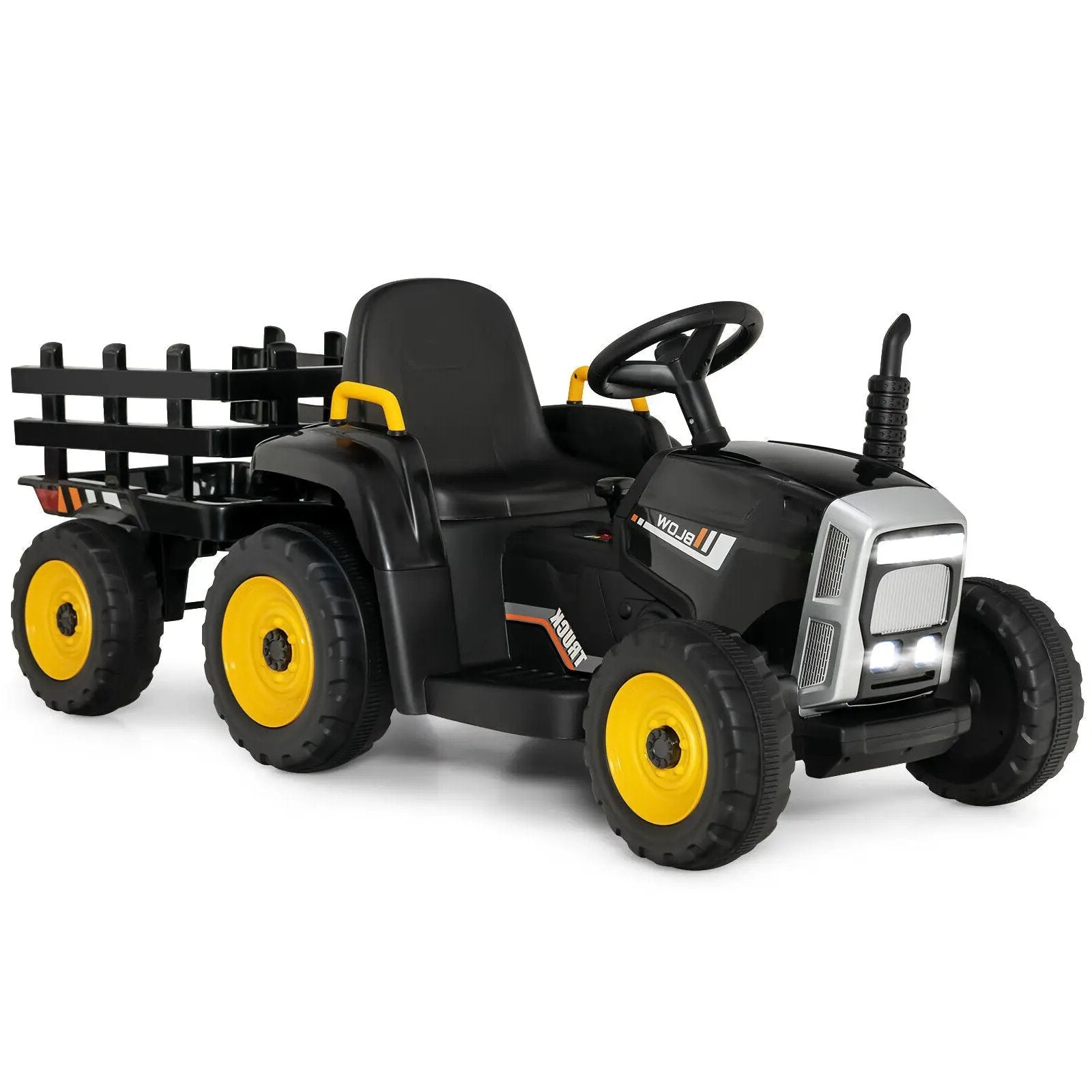 12V Ride on Tractor with 3-Gear-Shift Ground Loader for Kids 3+ Years Old by DirectDeals