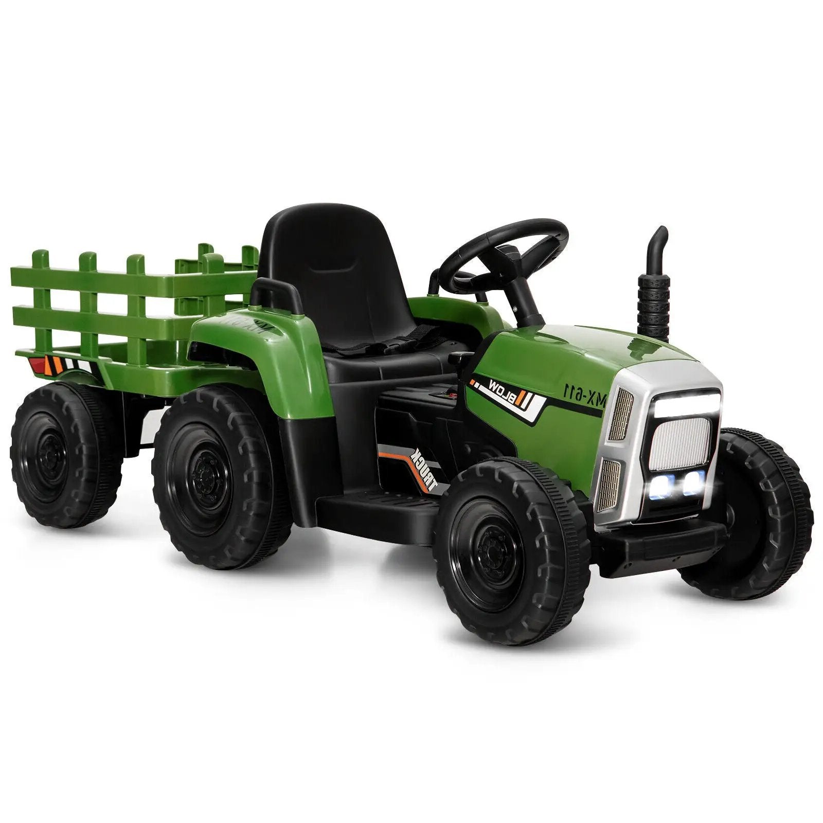 12V Ride on Tractor with 3-Gear-Shift Ground Loader for Kids 3+ Years Old by DirectDeals