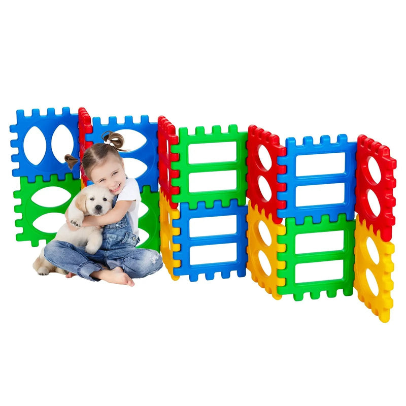 32 Pieces Big Waffle Block Set Kids Educational Stacking Building Toy by DirectDeals