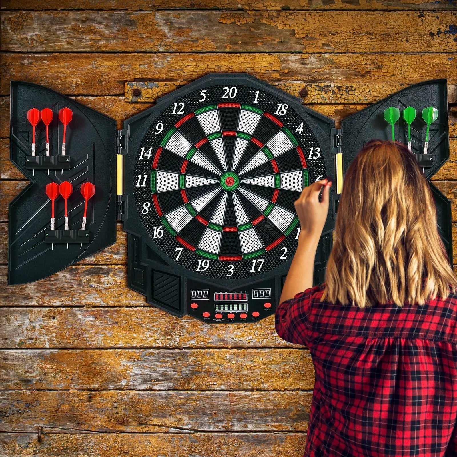 Professional Electronic Dartboard Set with LCD Display by DirectDeals