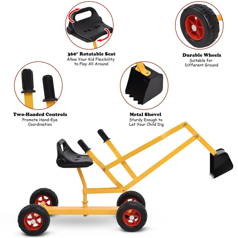 Heavy Duty Kid Ride-on 4-Wheel Excavator Sand Digger by DirectDeals