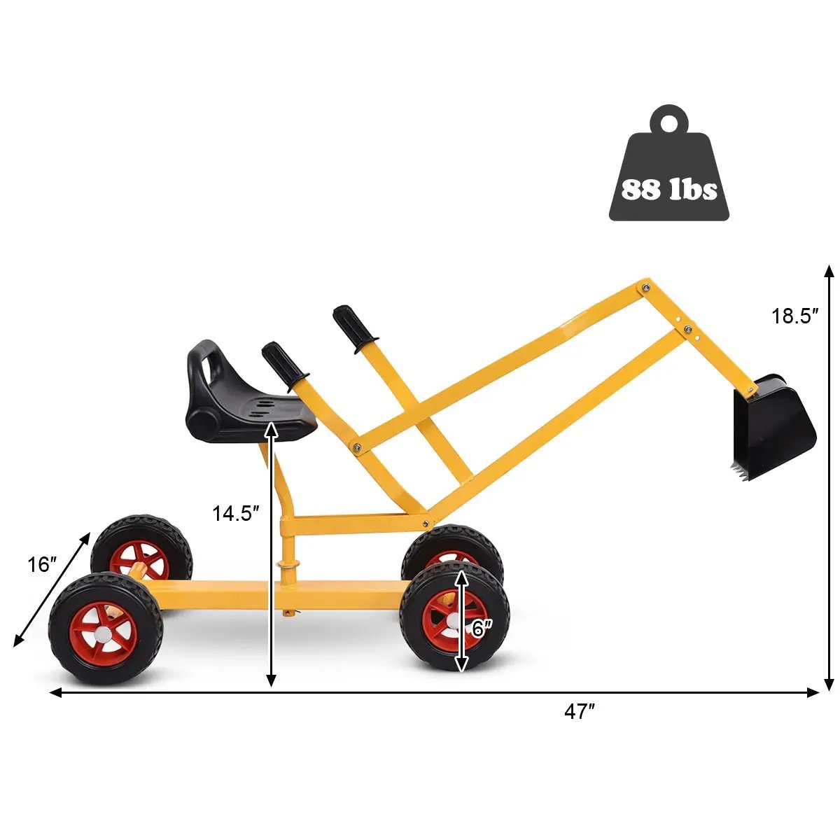 Heavy Duty Kid Ride-on 4-Wheel Excavator Sand Digger by DirectDeals