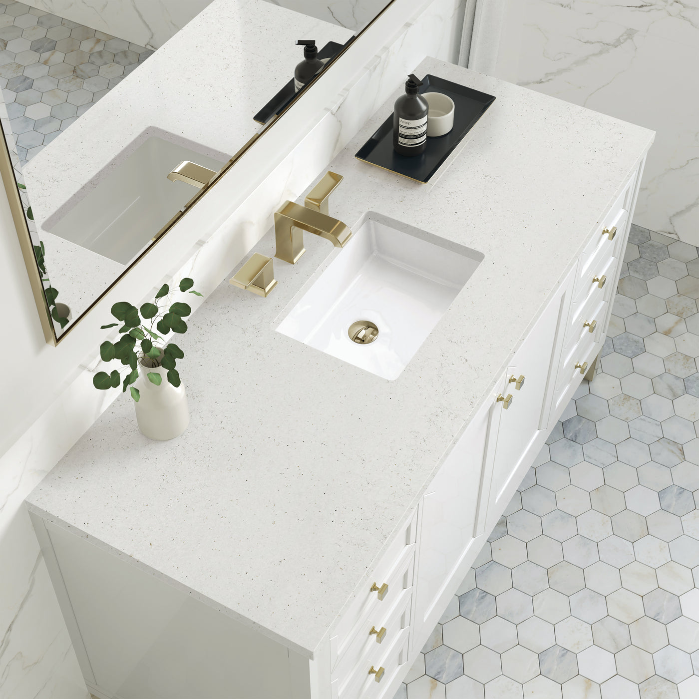 James Martin Chicago 60" Single Bathroom Vanity, Glossy White, view 33