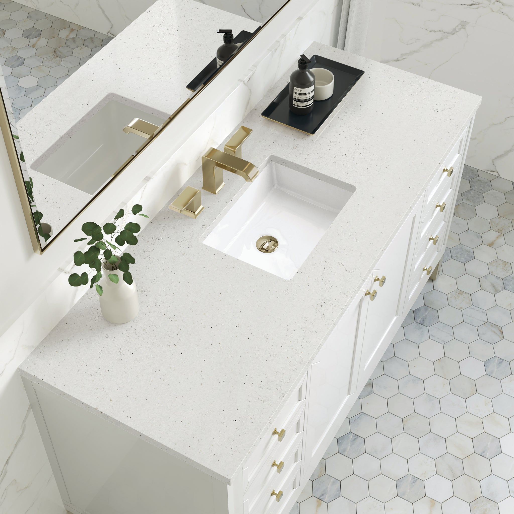 James Martin Chicago 60" Single Bathroom Vanity, Glossy White, view 33